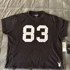 Playboy Black Tee with White 83 Graphic